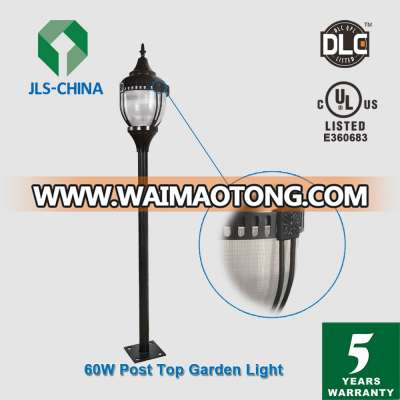 Black housing european style 60w outdoor post light with CE certification